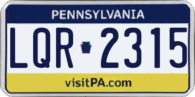 PA license plate LQR2315
