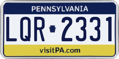 PA license plate LQR2331