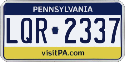 PA license plate LQR2337