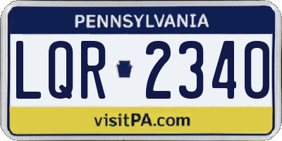 PA license plate LQR2340