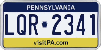 PA license plate LQR2341