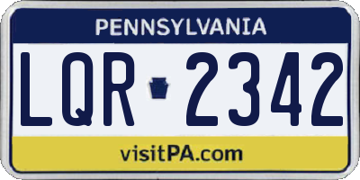 PA license plate LQR2342