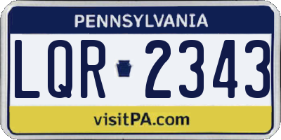 PA license plate LQR2343