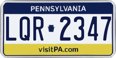 PA license plate LQR2347