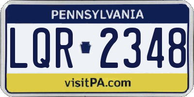 PA license plate LQR2348
