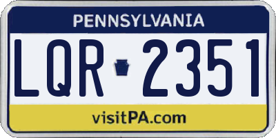 PA license plate LQR2351