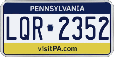 PA license plate LQR2352
