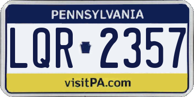 PA license plate LQR2357