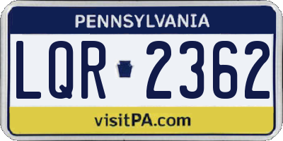 PA license plate LQR2362