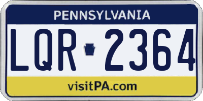 PA license plate LQR2364