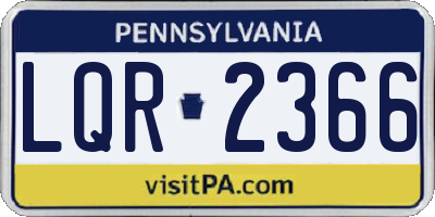 PA license plate LQR2366