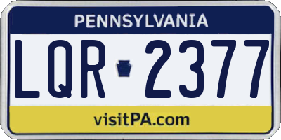 PA license plate LQR2377