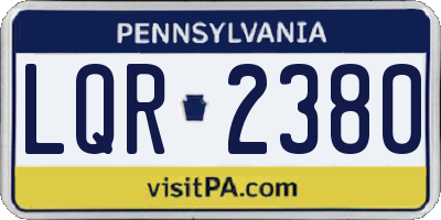 PA license plate LQR2380