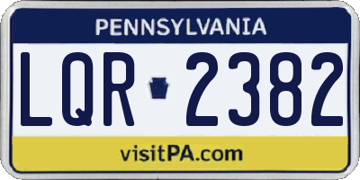 PA license plate LQR2382