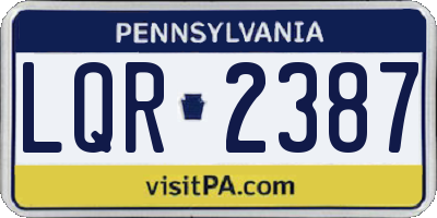 PA license plate LQR2387