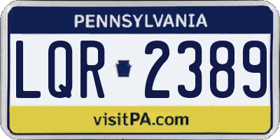 PA license plate LQR2389
