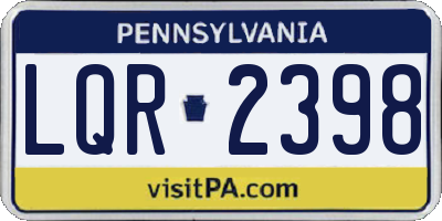 PA license plate LQR2398