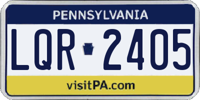 PA license plate LQR2405