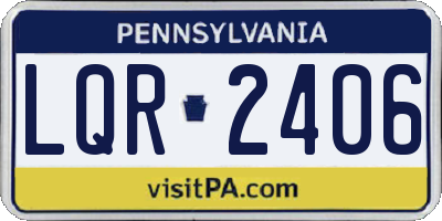 PA license plate LQR2406