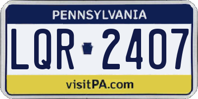 PA license plate LQR2407