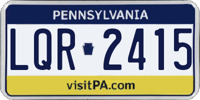 PA license plate LQR2415
