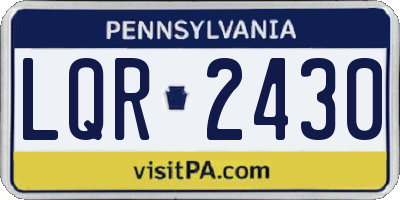 PA license plate LQR2430