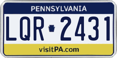 PA license plate LQR2431
