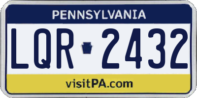 PA license plate LQR2432