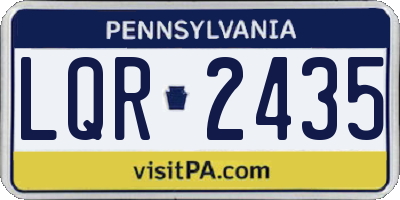 PA license plate LQR2435