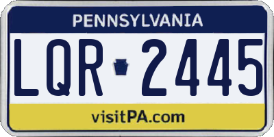 PA license plate LQR2445