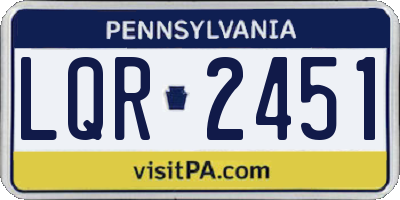 PA license plate LQR2451