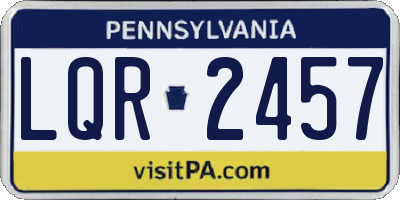 PA license plate LQR2457