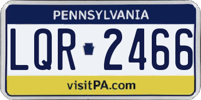 PA license plate LQR2466