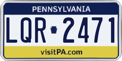 PA license plate LQR2471
