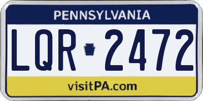 PA license plate LQR2472
