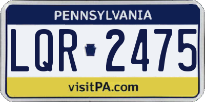 PA license plate LQR2475