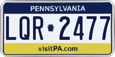PA license plate LQR2477