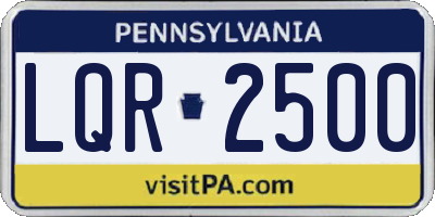 PA license plate LQR2500