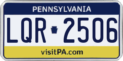 PA license plate LQR2506