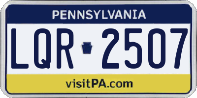 PA license plate LQR2507