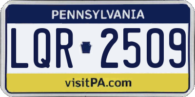 PA license plate LQR2509