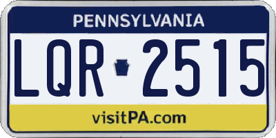 PA license plate LQR2515