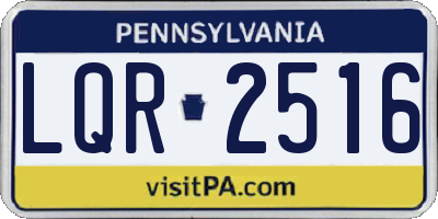 PA license plate LQR2516