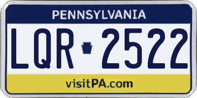 PA license plate LQR2522