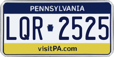 PA license plate LQR2525