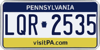 PA license plate LQR2535