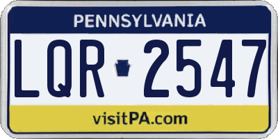 PA license plate LQR2547
