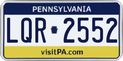 PA license plate LQR2552