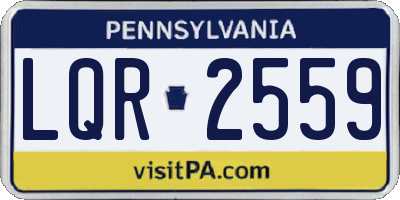 PA license plate LQR2559