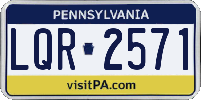 PA license plate LQR2571